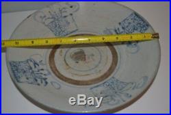 Antique Chinese Ming Dynasty Blue & White Swatow Charger Plate