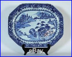 Antique Chinese Porcelain Blue & White Nanking/Willow Pattern 16 Platter Staple
