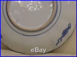 Antique Chinese Porcelain Blue and White Birds Plate Qing Dynasty Kangxi Period