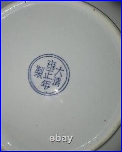 Antique Chinese Porcelain Plate, Ming Dynasty Reign Mark, Blue and White