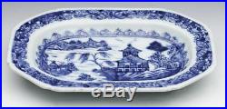 Antique Chinese Qianlong Blue & White Small Sized Serving Dish C. 1770