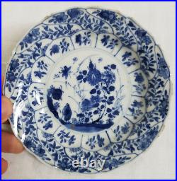 Antique Chinese Underglaze Blue and White Landscape Plate Dish