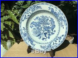 Antique Chinese Yongzheng/Qianlong Period Blue & White Floral Pattern Plate