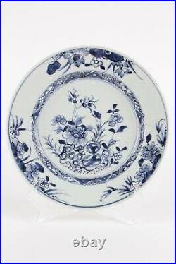 Antique Chinese plate, 18th century, blue and white Qing