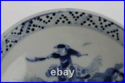 Antique Chinese plate porcelain 19th Century Qing blue and white marked Kangxi