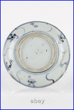 Antique Chinese porcelain plates blue and white 19th century two plates signed