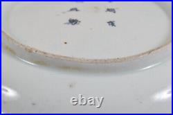 Antique Clobbered Blue White Porcelain Plate Chinese Japanese English