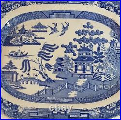 Antique Copeland & Garrett, Late Spode Blue & White WILLOW Pattern Meat Plate