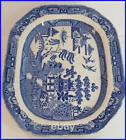 Antique Copeland & Garrett, Late Spode Blue & White WILLOW Pattern Meat Plate
