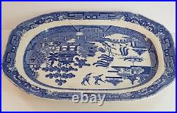 Antique Copeland & Garrett, Late Spode Blue & White WILLOW Pattern Meat Plate