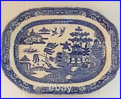 Antique Copeland & Garrett, Late Spode Blue & White WILLOW Pattern Meat Plate