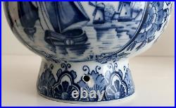 Antique DELFT PAIR OF VASES WINDMILL SAILBOAT DECOR