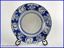 Antique Dedham Pottery Blue and White Horse Chestnut Bread/Dessert Plate (6.25)