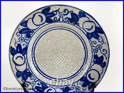 Antique Dedham Pottery Blue and White Horse Chestnut Bread/Dessert Plate (6.25)