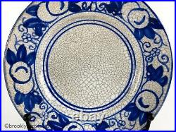 Antique Dedham Pottery Blue and White Horse Chestnut Bread/Dessert Plate (6.25)