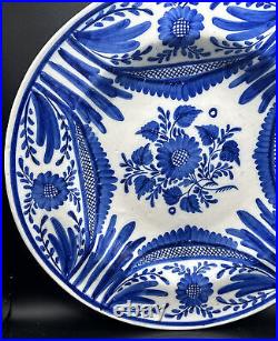 Antique Delft 15 Dutch handpainted blue & white Large Serving Plate Mark GM 1E