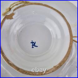 Antique Delft Blue And White Lobed Charger Chinoiserie Figures 31cm A/F