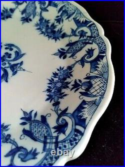 Antique Delft Faience Plate Blue White Hand Painted Basket Flowers Signed