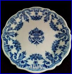 Antique Delft Faience Plate Blue White Hand Painted Basket Flowers Signed