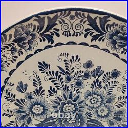 Antique Delfts Blauw Chemkefa Holland Large Charger Collectors Plate