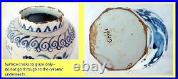 Antique Dutch Delft Vase Handpainted Bird From Museum Blue White 17C (4637)