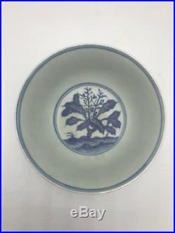Antique Early 20th C Chinese Export Blue And White Stem Dish
