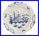 Antique English Blue & White Pottery Pearlware Plate Poss. Leeds or Greatbatch
