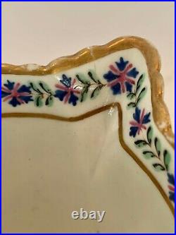 Antique English Caughley Cream Sugar Gilt Blue Green Sprig 18th Century