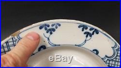 Antique English Delft Plate Chinoiserie Asian Style Blue & White