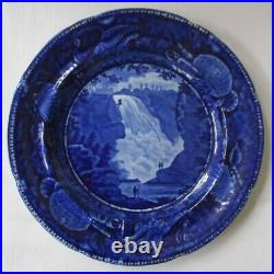 Antique Enoch Wood &sons Fall Of Montmorenci Near Quebec Blue Transferware Plate