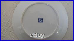 Antique Europian Transferware Blue & White 24k Gold Chinoiserie Bowl Plate