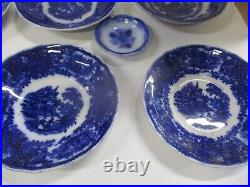 Antique Flow Blue Plate / Bowl Lot. TJ & J Oregon, B&L, Amoy Etc