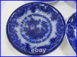 Antique Flow Blue Plate / Bowl Lot. TJ & J Oregon, B&L, Amoy Etc