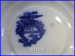 Antique Flow Blue Plate / Bowl Lot. TJ & J Oregon, B&L, Amoy Etc