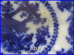 Antique Flow Blue Plate / Bowl Lot. TJ & J Oregon, B&L, Amoy Etc
