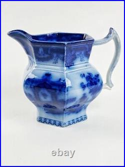 Antique Flow Blue T. J. & J. Mayer Oregon milk pitcher Chinese Porcelain Jug