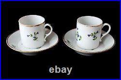 Antique French Old Paris Porcelain Locre factory coffee cups and saucers c 1780