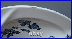 Antique French Pottery Asparagus Plates Longwy 1890 Aesthetic Blue Transferware