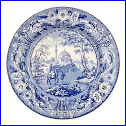 Antique Georgian Staffordshire blue white transferware Tchiurluk Ottoman plate