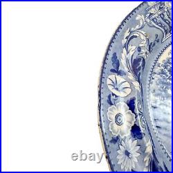 Antique Georgian Staffordshire blue white transferware Tchiurluk Ottoman plate