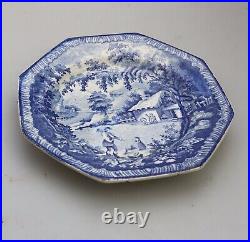 Antique Georgian pottery Brameld pottery Plate Blue & white Transferware C. 1820