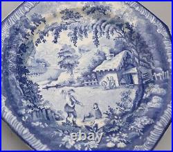 Antique Georgian pottery Brameld pottery Plate Blue & white Transferware C. 1820