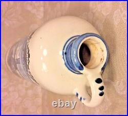 Antique Hand Painted Blue and White Wind Mill Holland Delft Pottery Vase with Lid