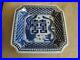 Antique Heavy Chinese Blue & white plate With Dragon & Butterfly square Signed