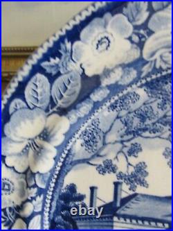 Antique Historical Staffordshire England Blue And White Plate 9 3/4