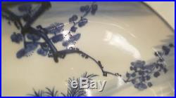 Antique Imari Blue And White Porcelain Flower Pattern Plate