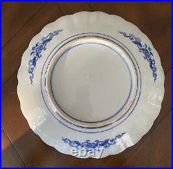 Antique Imari Japan 12.25 Diameter Koi Fish & Birds Blue White Plate