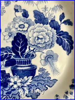 Antique Ironstone Meat Plate Or Serving Platter Blue & White 42cm Georgian Rare