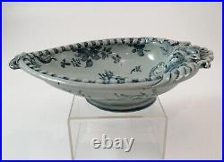 Antique Italian Cantagalli Tin Glazed Blue & White Plate Decorated Putti. 19 th