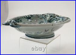Antique Italian Cantagalli Tin Glazed Blue & White Plate Decorated Putti. 19 th